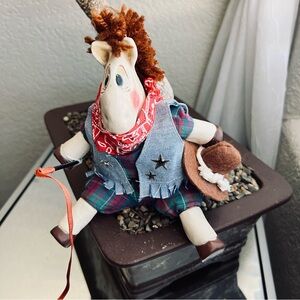 🐴 Country Folks Buckshot Fishing Horse Kathleen Kelly Shelf Sitter Russ Berrie